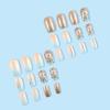24Pcs Square Fake Nail Press On Nail Artificial Nail False Nail Glues On Nail with Flower Designs French Nail Tips