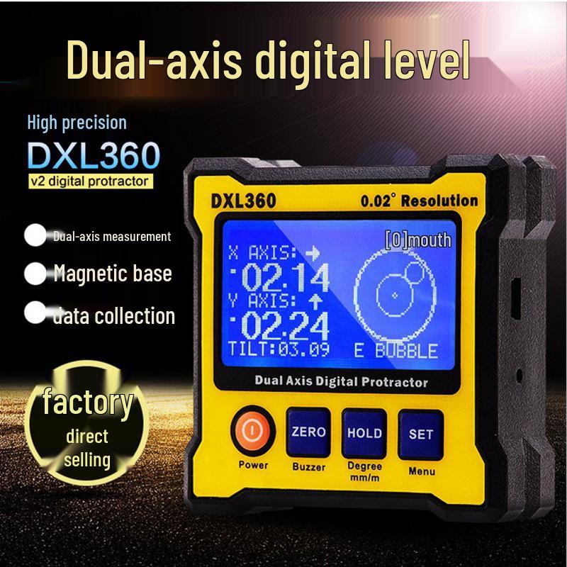 High-Precision Dual-Axis Digital Level with Magnetic Base - DXL360/360S Inclinometer