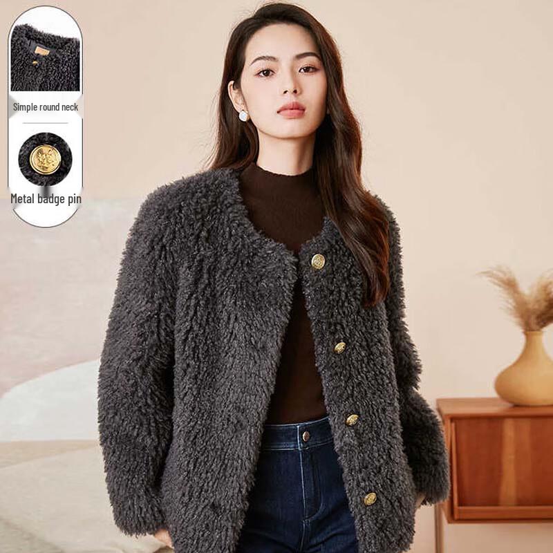 

JESSIE Women s Round Neck Short Warm Coat DMWHA064 S