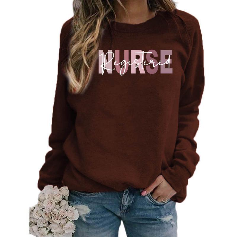 Cross-Border Registered Nurse Women's Round Neck Casual Loose Sweatshirt, European Size