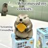Screaming Groundhog Prank Ornament Plastic Steal Biscuit Sound Abstract Shape Funny Interactive Gag Gift for Office