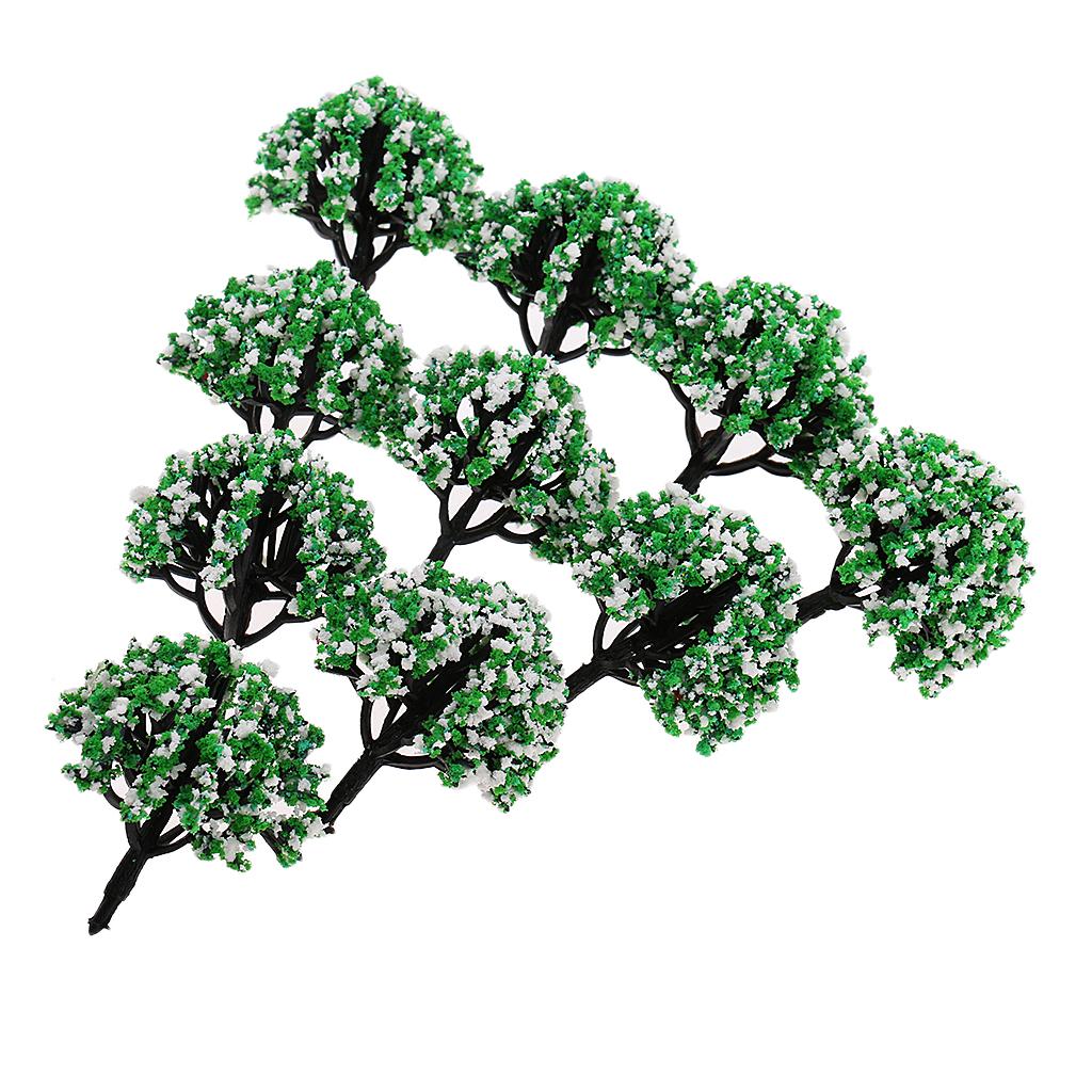10pcs Model Trees Train Railroad Diorama Wargame Park Scenery Scale 50 color green
