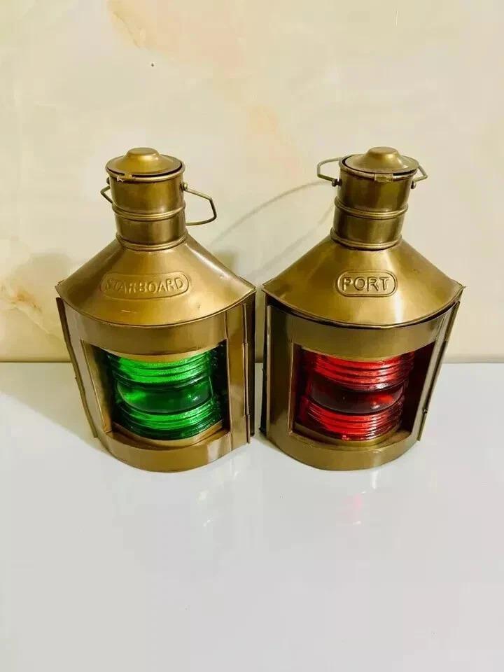 Set of 2 Vintage Iron Kerosene Lantern to Illuminate Your Night Parties Handmade