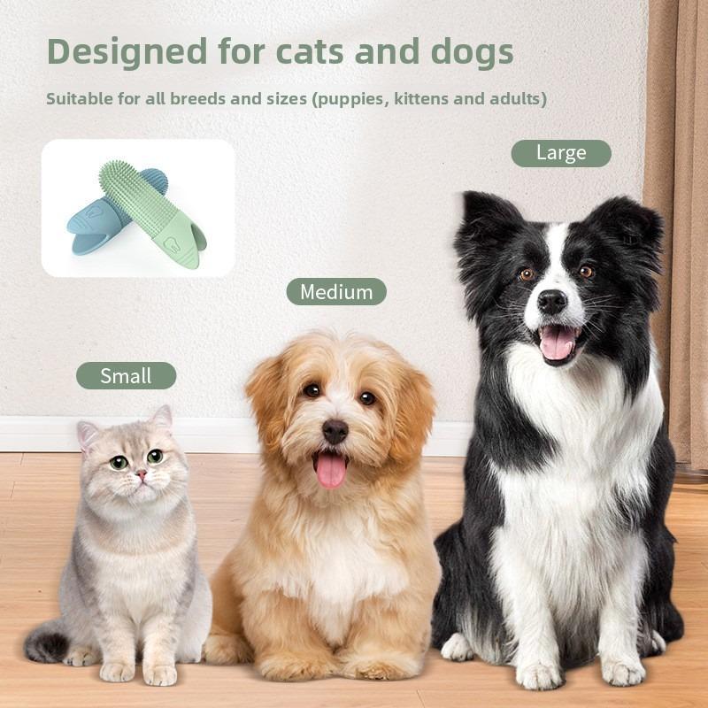 Pet Toothbrush, Finger Toothbrush, Silicone Cat and Dog Toothbrush, Pet Teeth, Dog Teeth Care Finger Cots