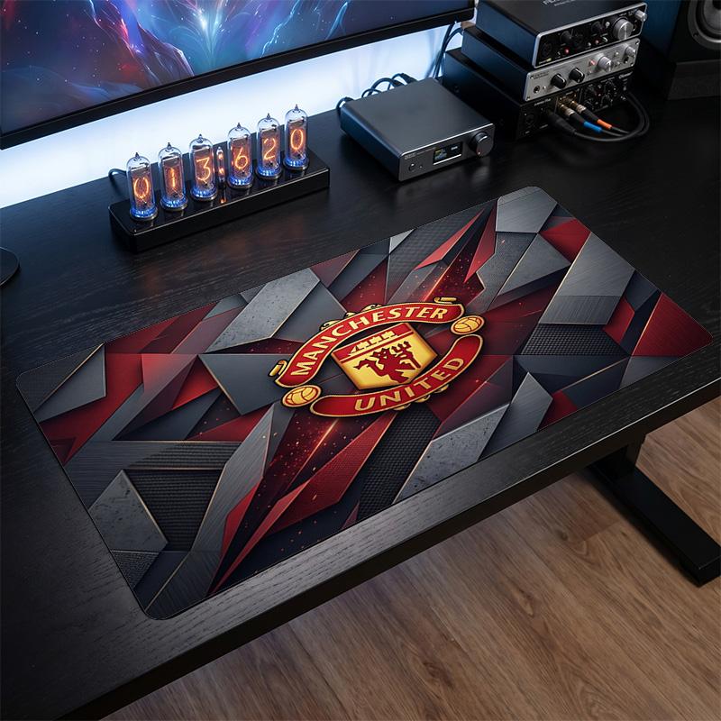 Tappetino Mouse Grande Stampato Manchester United, Tappetino da Scrivania Morbido in Gomma Antiscivolo per Gaming, Decorazione per Ufficio, Laptop, Computer