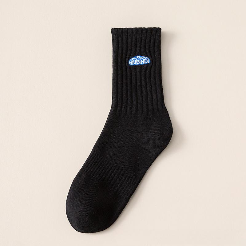5 Pairs of Men's Autumn Anti Odor and Sweat Absorbing Sports Basketball Mid Top Socks