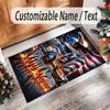 Truck Theme Crystal Velvet Rug Personalized Custom Name Text Soft Floor Mat Home Decor