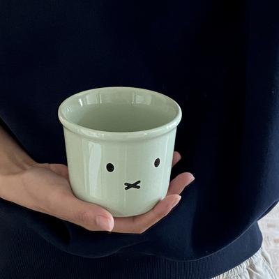 Cute Little Fresh Mint Green Rabbit Ceramic Water Cup, Bear Coffee Cup Couple Rice Bowl