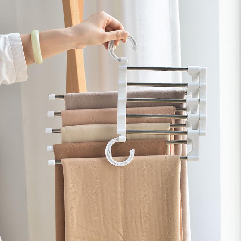 Multifunctional Folding Pants Rack: Non-Marking Trousers Hanger with Multiple Layers for Efficient Wardrobe Storage