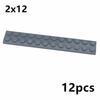 12Pcs Thin Long Plate 2x12 Dots DIY Building Blocks Figures Color Educational Creative Size Bricks Toys Compatible With 2455