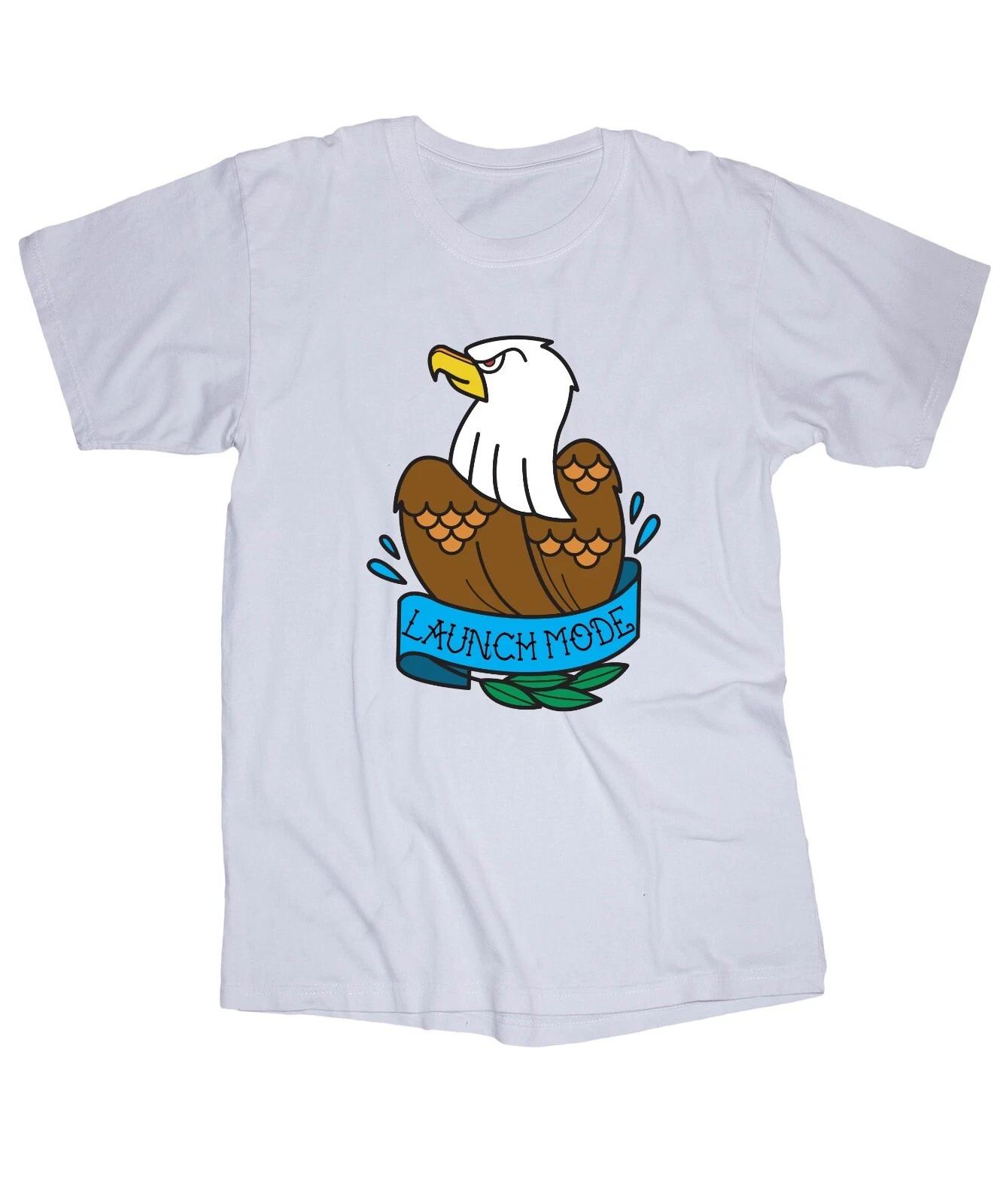 Launch Mode Tattoo eagle Skateboard BMX Surf Snowboard Wakeboard white T-shirt L