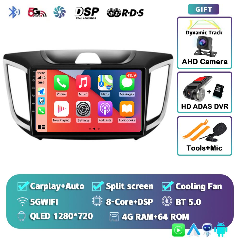 Android 14 Carplay Car Radio For Hyundai Creta ix25 2015-2019 Navigation GPS Multimidia Video Player 2din Head Unit Stereo