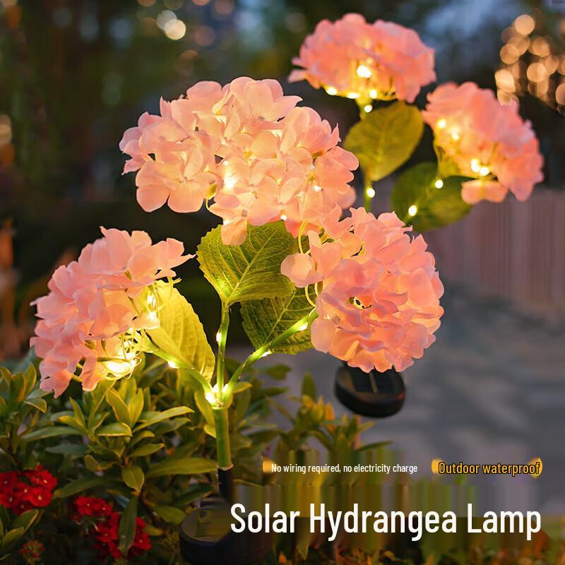 Outdoor Solar Hydrangea Flower LED Garden Stake Light