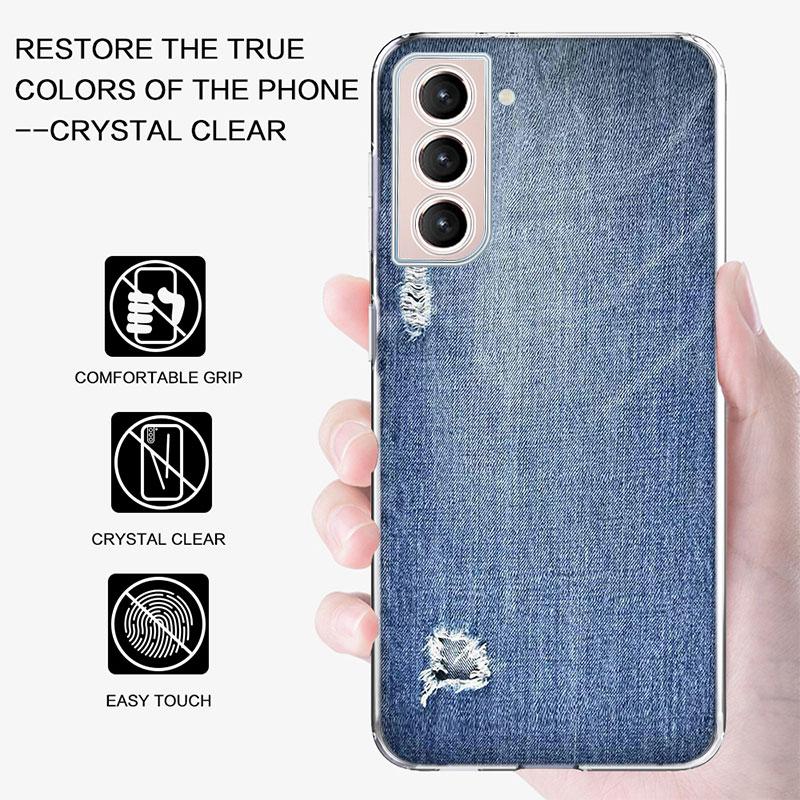 A Stylish Pair of Jeans Phone Case For Samsung Galaxy S25 Edge S24 S23 FE S21 S20 S10 Plus S22 S26 Ultra Cover Clear Cases TPU C