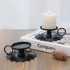 Retro Metal Candlestick European Style Wrought Iron Taper Candle Holder Stand With Handle For Desktop Decor