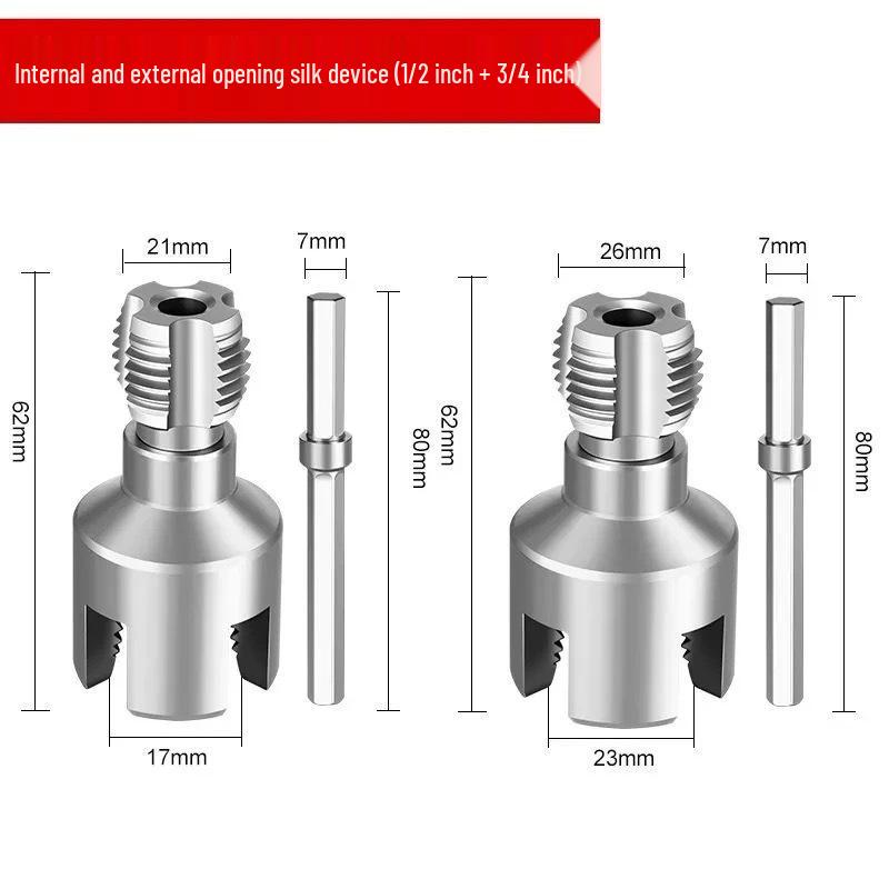 Integrated Pipe Threader Tool for PPR Water Pipes - Internal and External Threading, 4 & 6 Point Tappings
