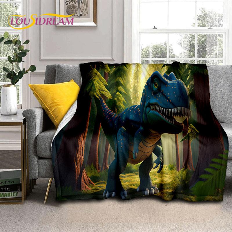 3D Uroczy Dino Kreskówkowy Dinozaur Kosmos Dzieci Miękki Flanelowy Koc na Łóżko Sypialnię Sofę Piknik, Koc do Rzucania na Zewnątrz Rekreacja