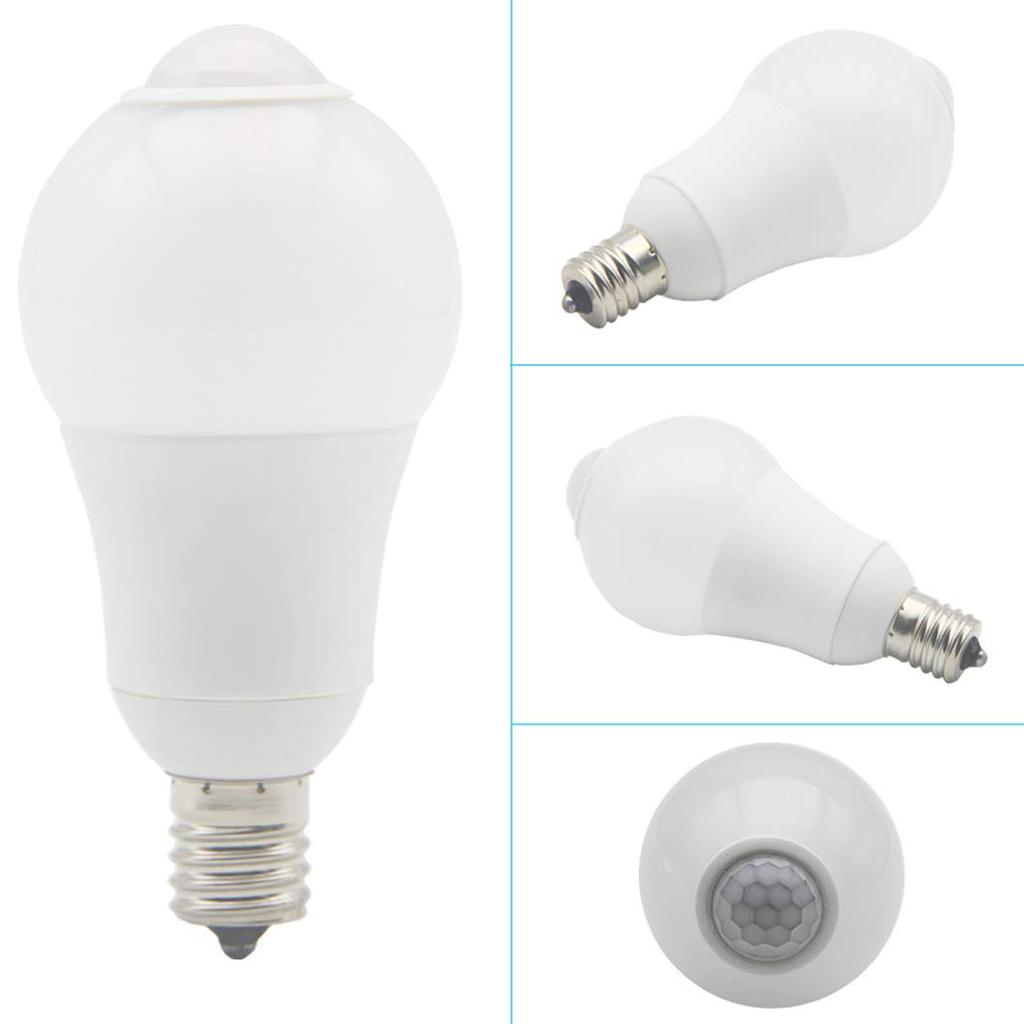 VWV E17 LED Sensor Bulb, Motion Sensor, Infrared Sensor, Automatic OnOff, High Brightness, High Color Rendering, Daylight White 5800K, 2-Pack…