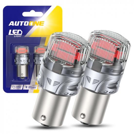 2X 1156 BA15S 7506 Red LED Brake Stop Indicator Light Bulb Canbus EOOH
