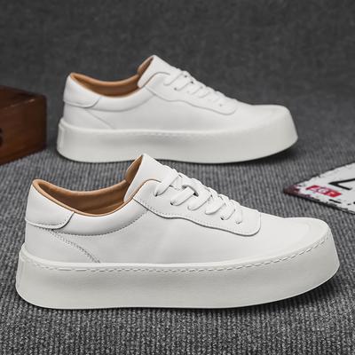 Herren Casual Schuhe mit dicker Sohle, minimalistisch, 2025 neu, atmungsaktiv, koreanische flache vulkanisierte Schuhe, lässige Leder-Outdoor-Walking-Schuhe