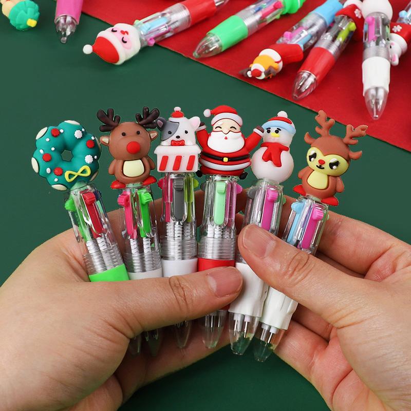 5-20Pcs Christmas Themed Pens Mini 4 Colors Ballpoint Pen Kids Christmas New Year Gifts Birthday Party Favors School Rewards