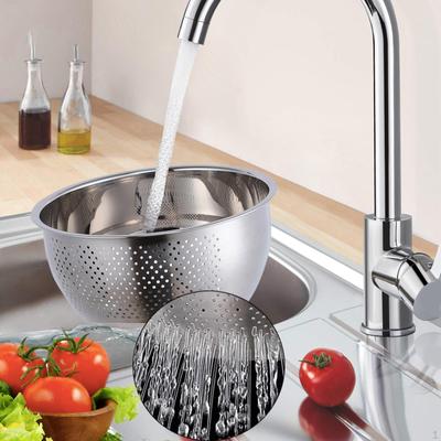 Rice Washer Strainer Bowl Small Colander Stainless Steel Multiuse with Side Drainers for Cleaning
