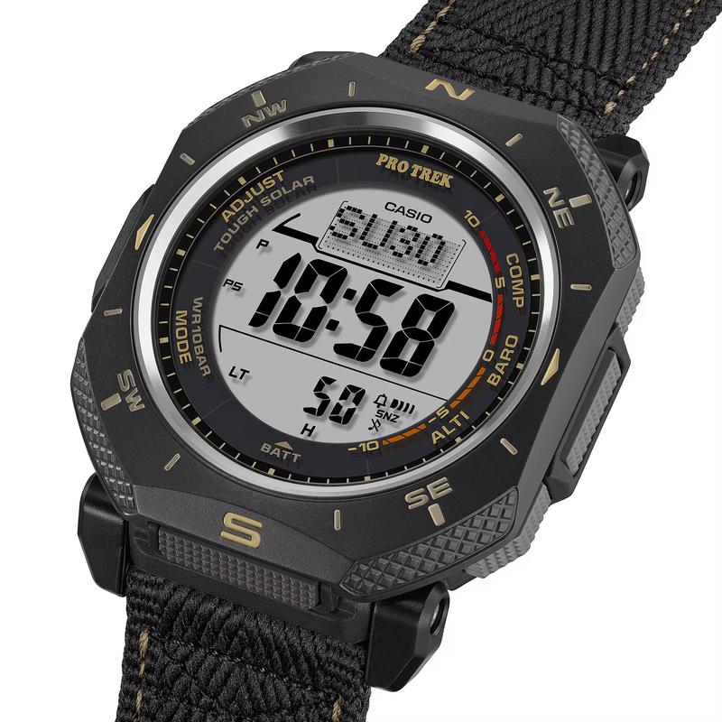 

CASIO PRO TREK series 100 meters waterproof direction barometric altitude temperature display solar Quartz plastic strap men s watch gray di PRG-69B-1 серый
