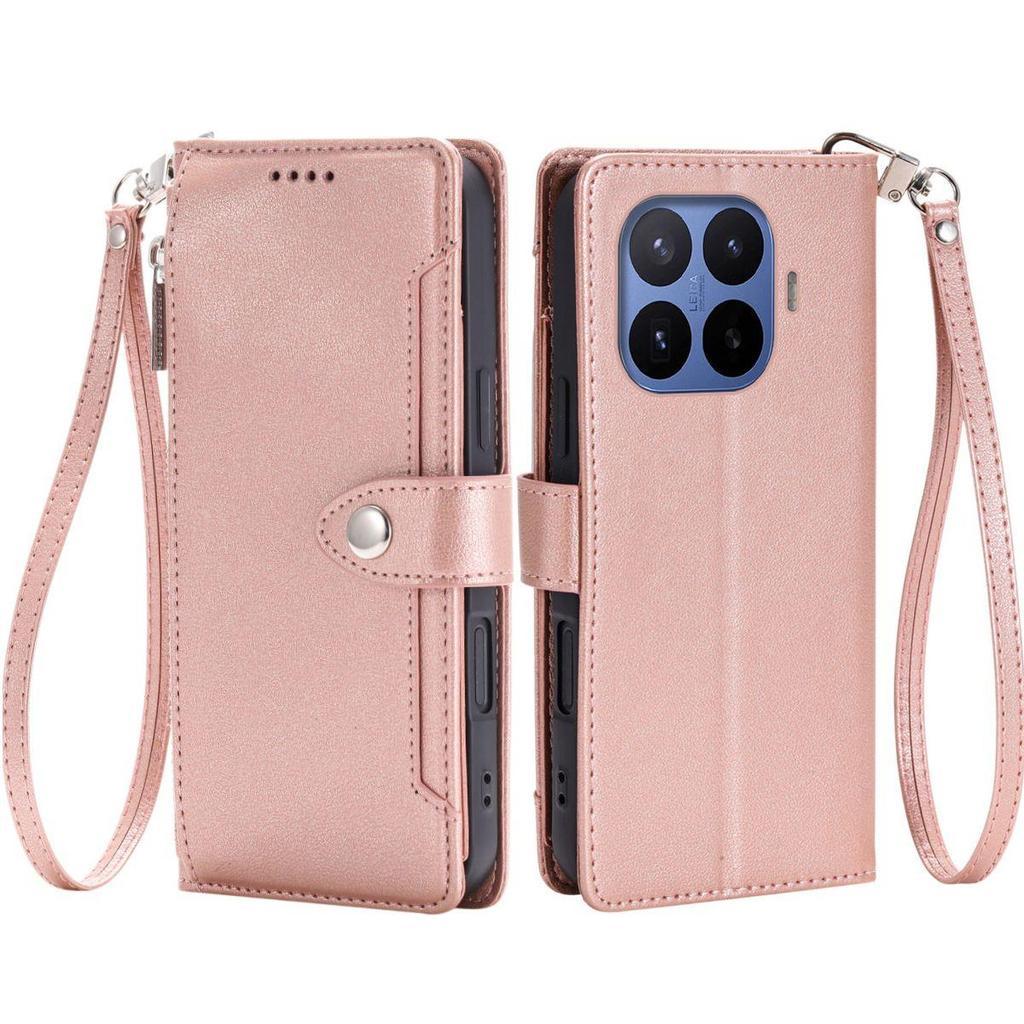 Винтажный Кошелек-чехол из PU-кожи со швами для Xiaomi 17T Pro, с молнией, отделением для монет, держателем для карт, Защитная обложка
