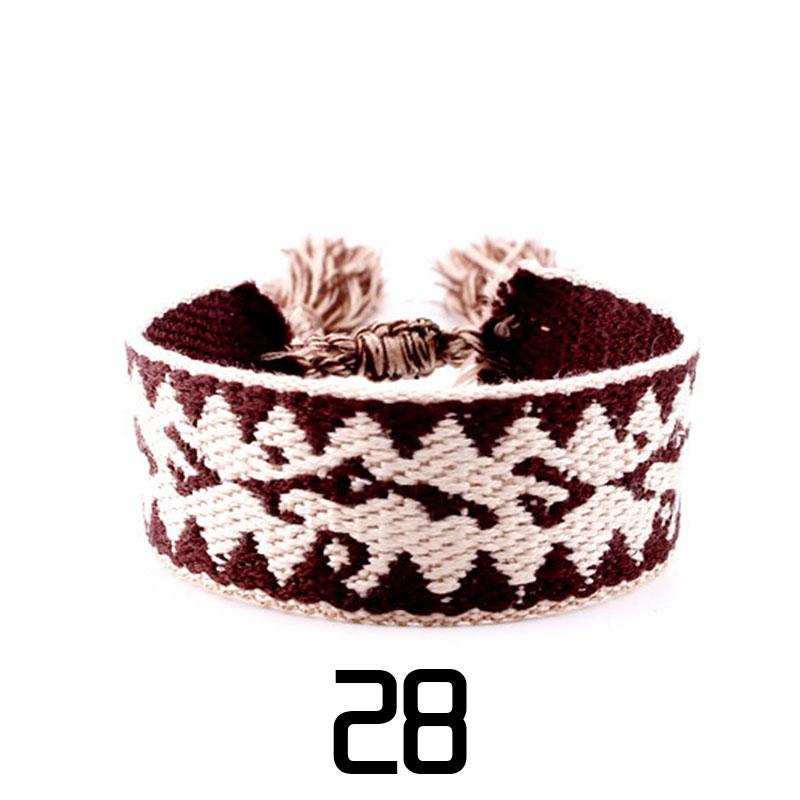 Women Fashion Jewelry Gift Colorful Decorative Pattern Embroidered Handmade Woven Bracelet Bohemian