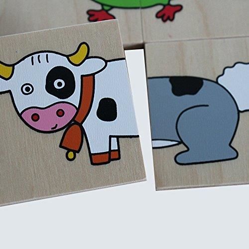 Puzzle en bois - beleduc - match et mix - animaux - pour enfant de 3 ans et plus