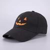 Halloween Baseball Hat Halloween Embroidered Pumpkin Face Baseball Cap Breathable Adjustable Outdoor Sun Hat