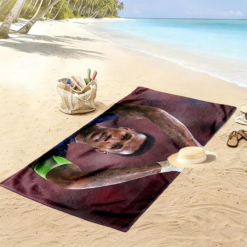 Gabriel Magalhaes Print Beach Towel, Large Soft Quick Dry Towel for Beach Camping Swimming