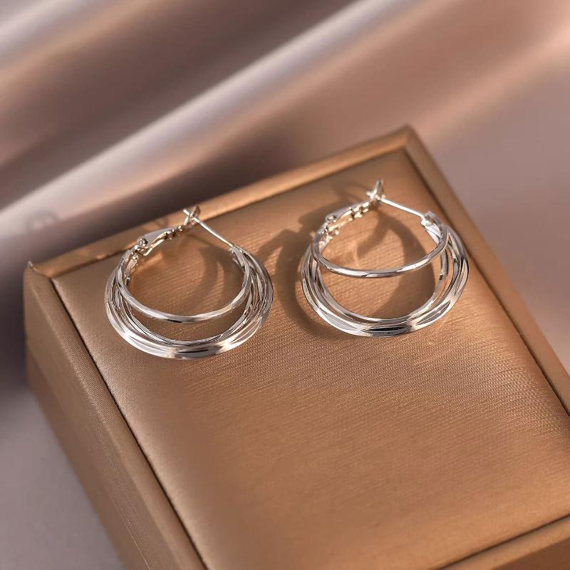 New Popular Metal Ring Earrings with A Sense of Luxury, Unique Earrings, Fashionable and Personalized Earrings