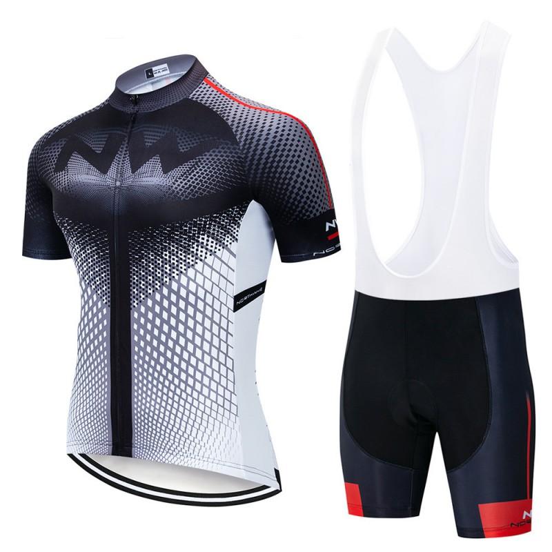 Unisex Cycling Jersey Set Short Sleeve Bib Shorts Breathable Moisture Wicking Bike Wear