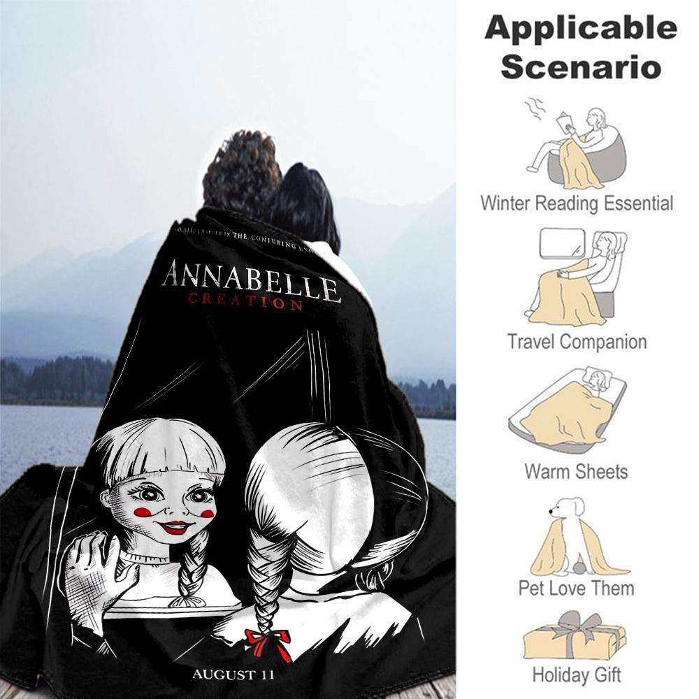 1PC Annabelle Creation Outdoor Flannel Blanket Soft Plush Decor for Picnics, camping,Bedroom, Playroom, Office1150A