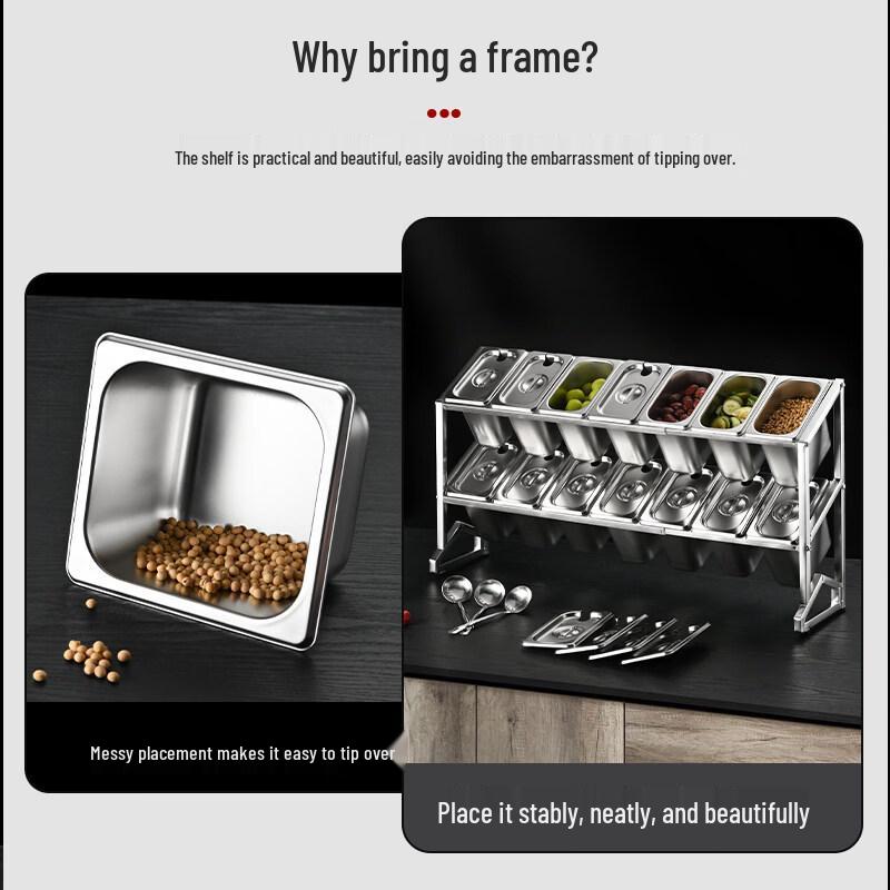 Stainless Steel Multi-Layer Ingredient Prep Container