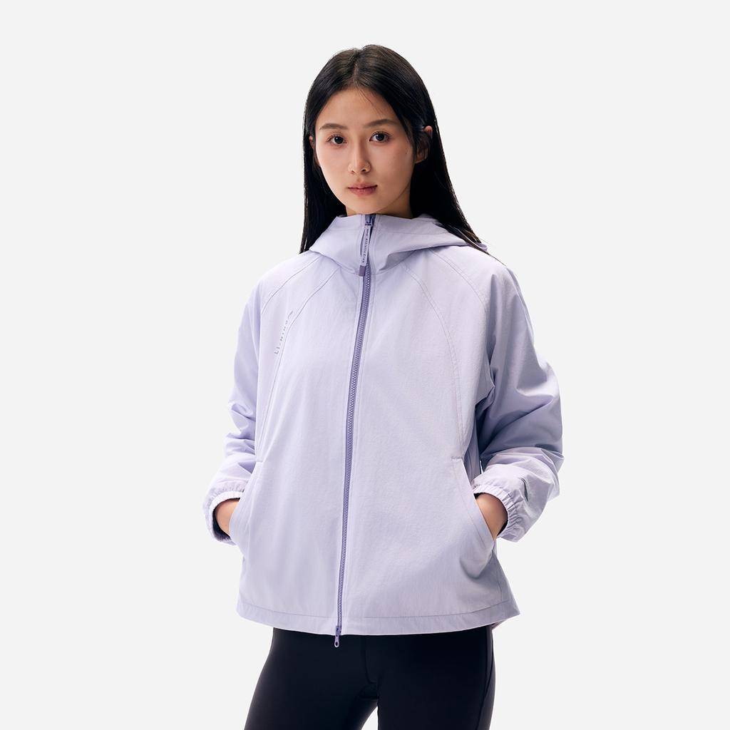 Li Ning Fitness Series Windproof Water-Resistant Loose Hooded Windbreaker Women Outerwear AFDVL52-2