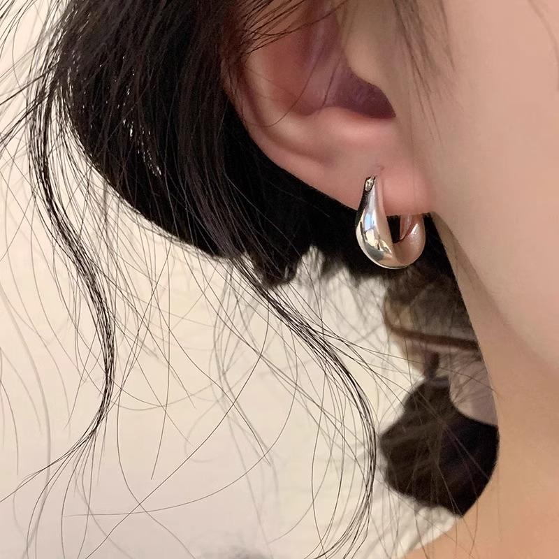 Vintage 925 Silver Earrings for Women Girls Ear Hoop Versatile Round Circle Drop Earrings Fashion Party Jewery Gifts