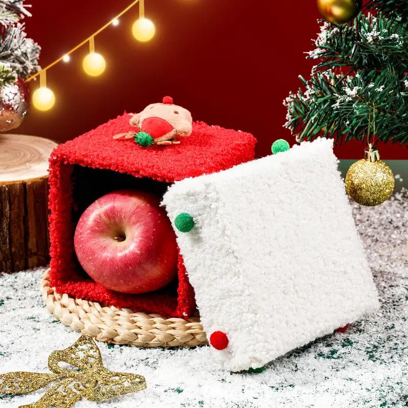 Handmade Christmas Gift Boxes DIY Sturdy Thickened Decorative Apple Boxes High End Reusable Candy Packaging Boxes Party Favor