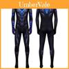 Costume Cosplay di Nightwing dei Titani in Tessuto Misto Cotone per Role Play Anime