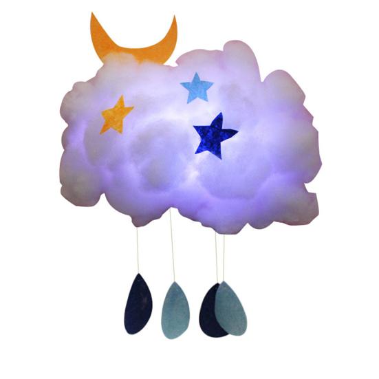 DIY Handmade Cotton Cloud Shape LED Night Light Lamp Home Bedroom Hanging Decor
