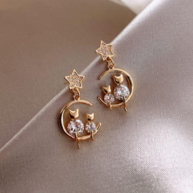 

Trendy Round Simple Crystal Dangle Earrings For Women Fashion Sweet Water Drop Pendant Earring Girl Party Birthday Jewelry Gift