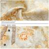Rice bottom warm yellow flower smudge short-sleeved shirt with same pattern streamer wooden bead pendant loose shoulder shirt for men and women