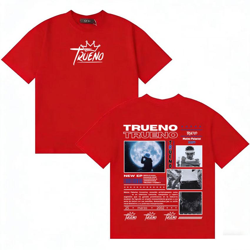 Rapper Trueno Harajuku Graphics Short Sleeve Tee Shirt Unisexs Womens Cotton Summer Clothing Popluar Oversized Y2K Tshirts Unisex