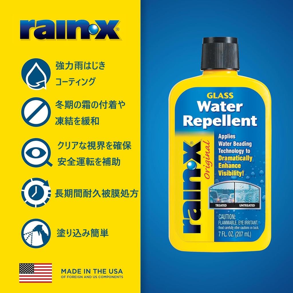 Original Glass Water 207ml A Treatment for Exterior Windows That Improves Visibility In All Weather Including Rain-X Repellent, (Product Code