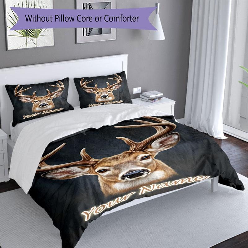 3PC Custom Name Deer Portrait bedding,soft and breathable,2D flat print,room decor.,Poster Three-piece set,Soccer Three-piece set,Art,Poster,Soccer