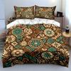 Floral Mandala Brown and Teal Bedding Set Bedding set (1 duvet cover, 2 pillowcases, duvet not included)