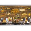 3d Fast Food Pizza Wall Paper Fast Food Restaurant Wall Mural Pizza Shop Snack Shop Wallpaper