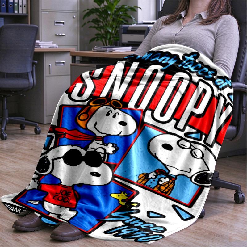 Sunset Drive Snoopy Cartoon Print blanket Flannel Blanket Soft Cozy Plush Throw for Sofa Bed Lightweight Home Decoration