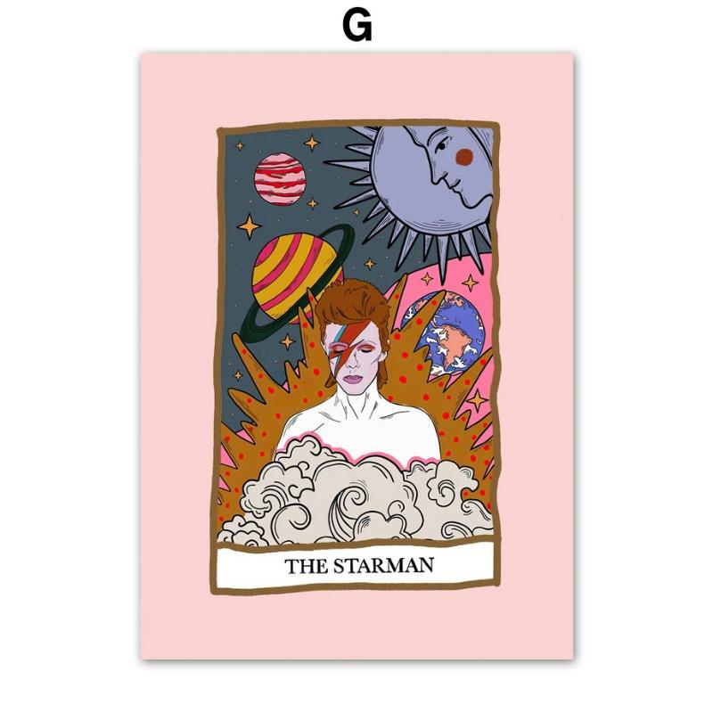 Retro Lover Tarot Card Wall Art Canvas Painting Vintage Posters And Prints 70s Wall Pictures For Living Room Home Decoration